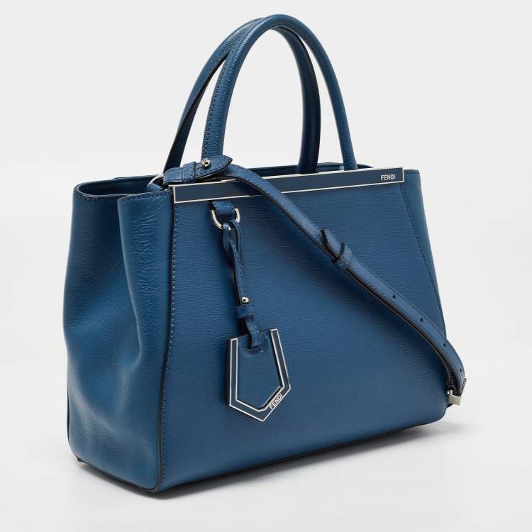 مملوكة مسبقًا Fendi Blue Leather Pettit 2jours Tote
