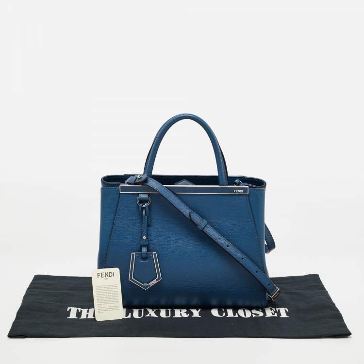 مملوكة مسبقًا Fendi Blue Leather Pettit 2jours Tote