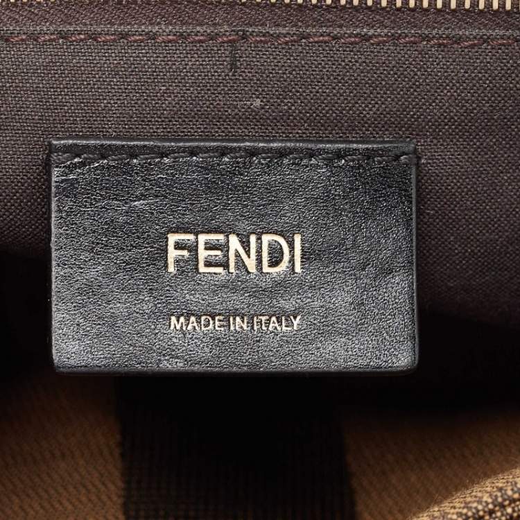 Pre Owned Fendi Black Pequin Embossed Striped Leather Claudia Small Flap Bag