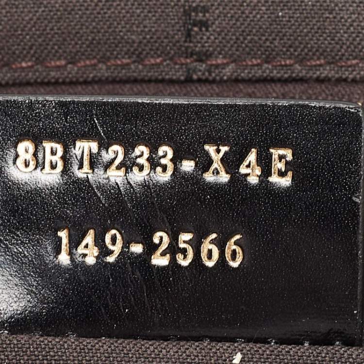 Pre Owned Fendi Black Pequin Embossed Striped Leather Claudia Small Flap Bag