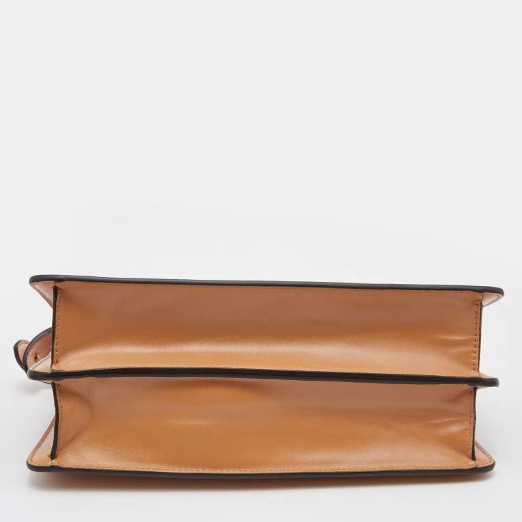مملوكة مسبقًا Fendi Brown Leather Peekaboo ISeeU East West Top Handle Bag