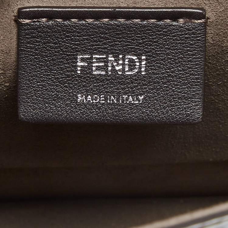 مملوكة مسبقًا Fendi Grey Leather Kan I F Logo Shoulder Bag