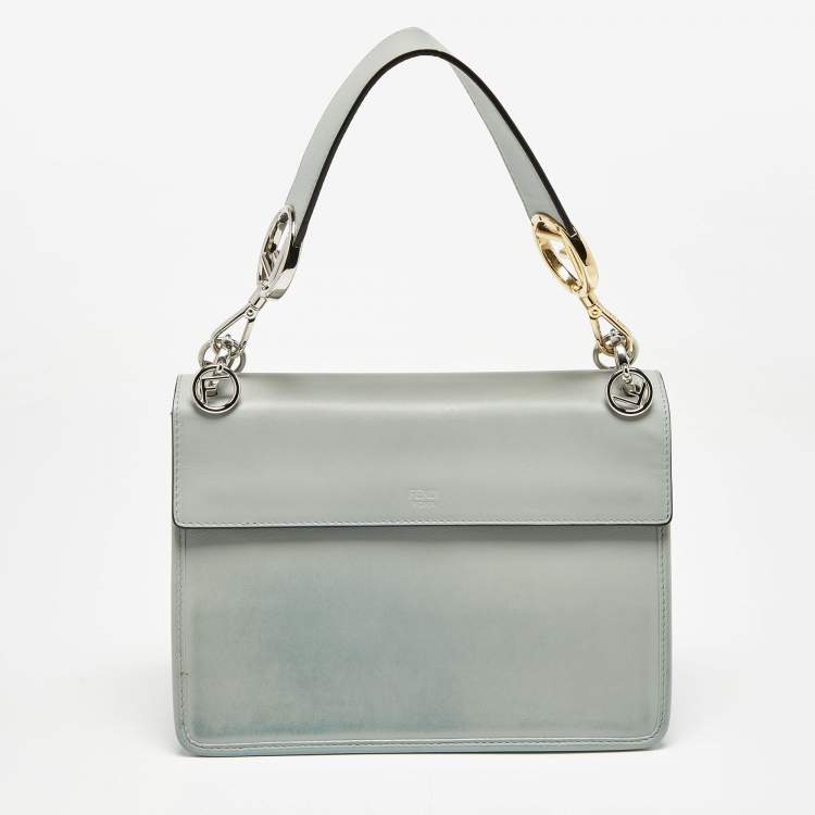 مملوكة مسبقًا Fendi Grey Leather Kan I F Logo Shoulder Bag