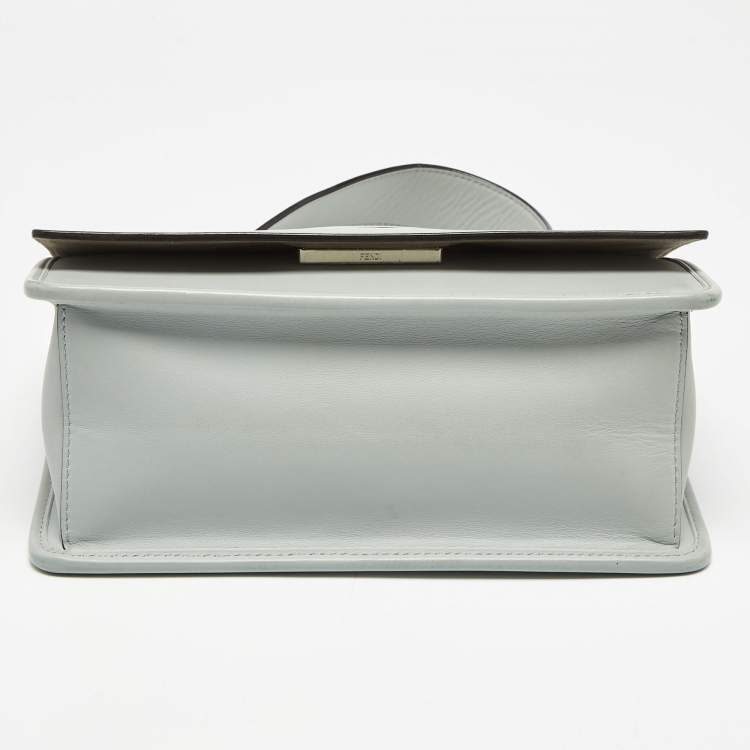 مملوكة مسبقًا Fendi Grey Leather Kan I F Logo Shoulder Bag