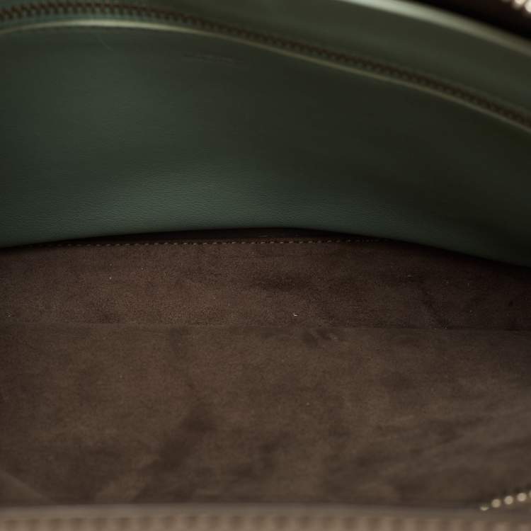 Pre Owned Fendi Dark Grey Leather Dotcom Top Handle Bag
