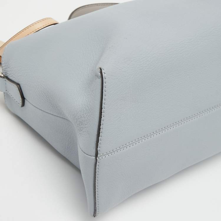 Pre Owned Fendi Light Blue Leather Large By The Way Boston Bag