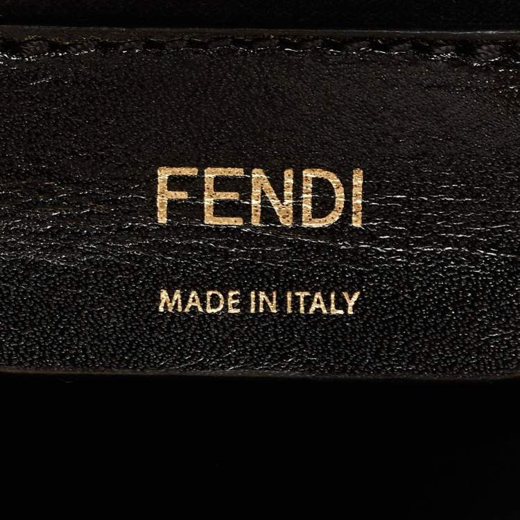 Pre Owned Fendi Black Croc Embossed Leather Medium 2Jours Tote