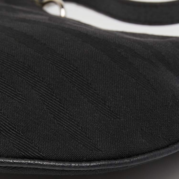 Pre Owned Fendi Black Canvas and Leather Oyster Hobo
