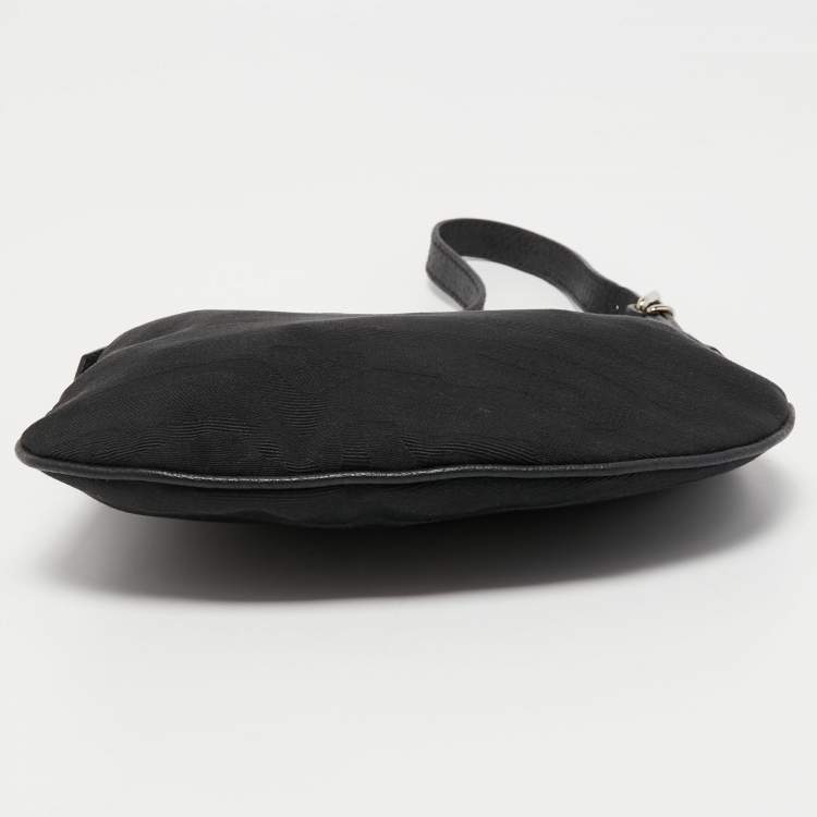 Pre Owned Fendi Black Canvas and Leather Oyster Hobo