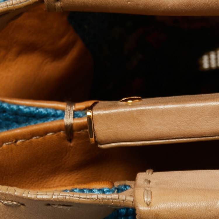 Pre Owned Fendi Multicolor Floral Embroidered Canvas and Leather Large Peekaboo Top Handle Bag