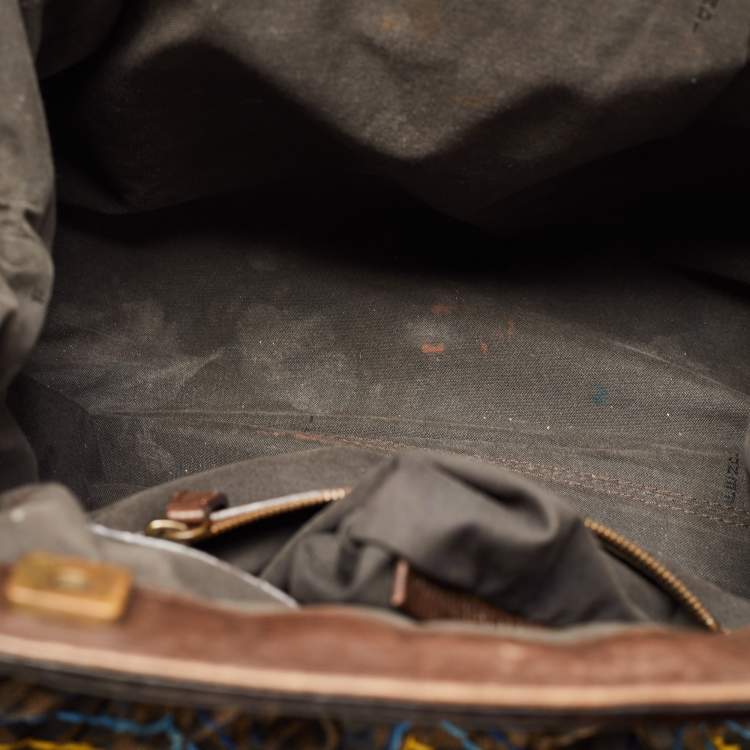 Pre Owned Fendi Tobacco Zucca Stitch Canvas and Leather Doctor B Hobo