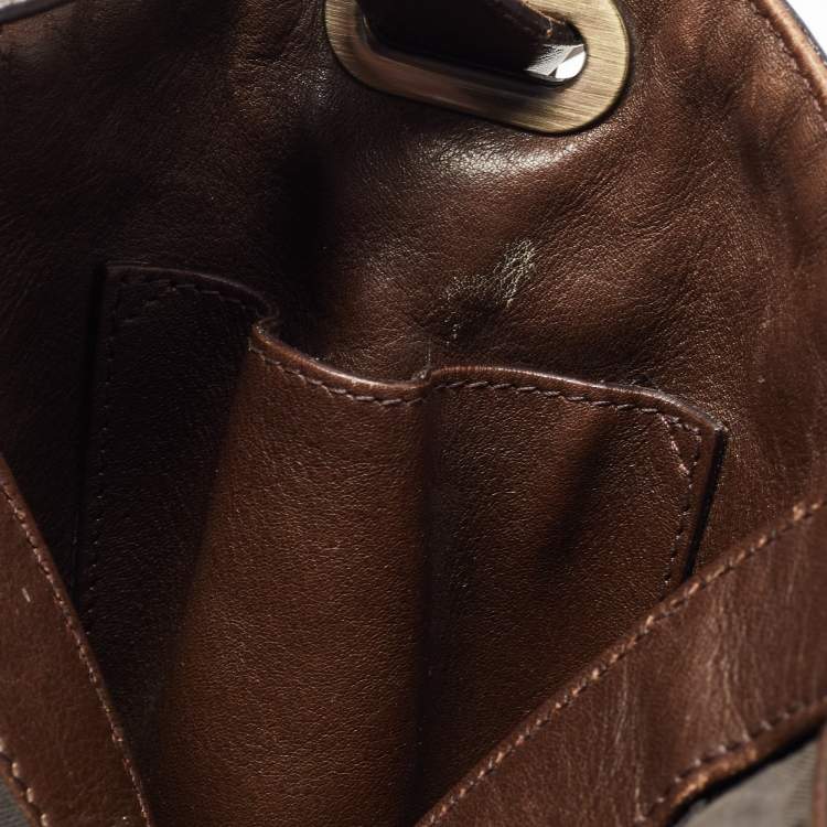 Pre Owned Fendi Tobacco Zucca Stitch Canvas and Leather Doctor B Hobo
