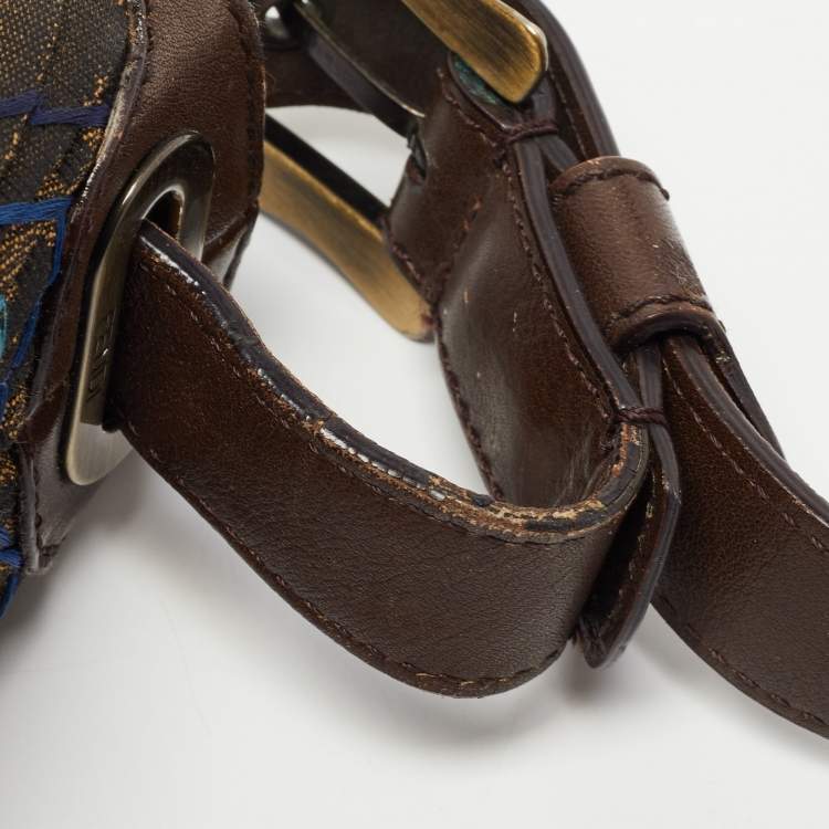 Pre Owned Fendi Tobacco Zucca Stitch Canvas and Leather Doctor B Hobo