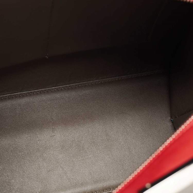 Pre Owned Fendi Grey/Red Leather Medium 3Jours Tote