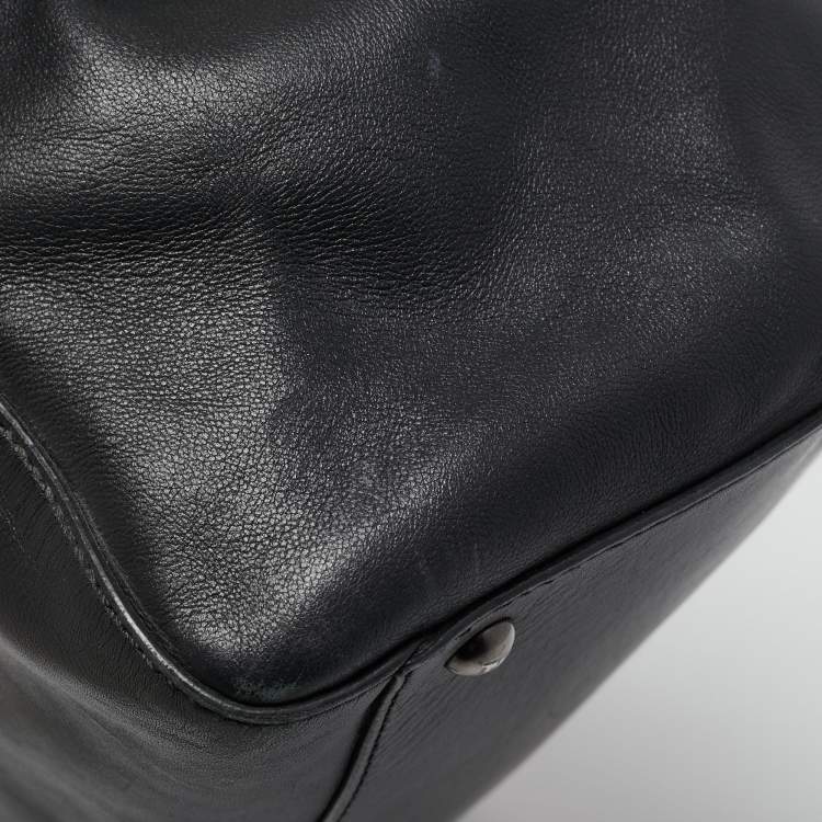 Pre Owned Fendi Black Leather w/ Calf Hair Lining Large Peekaboo Top Handle Bag