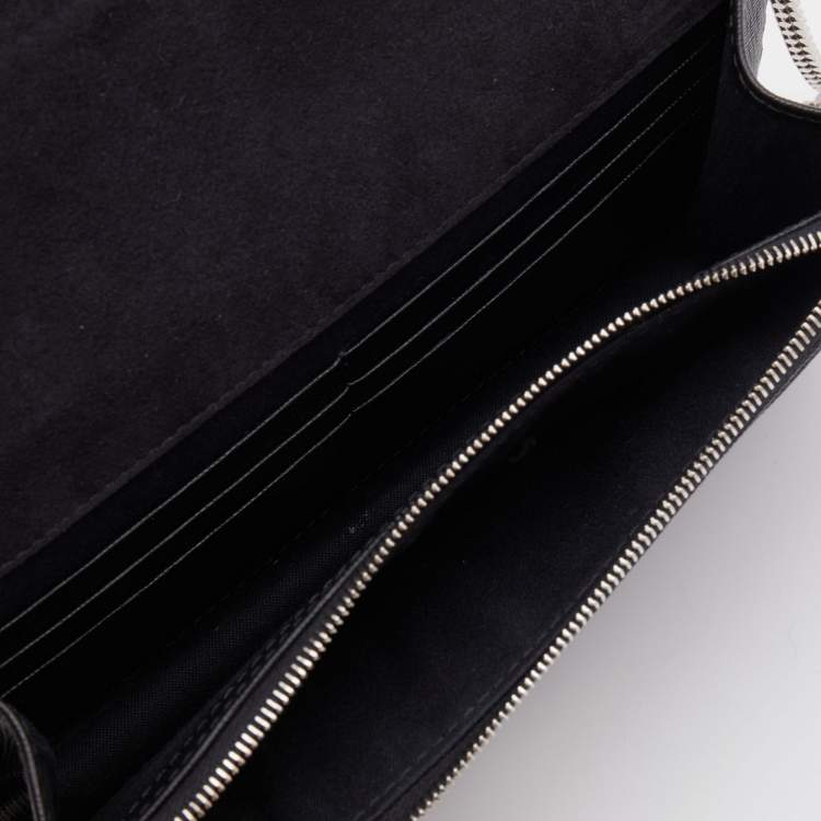 Pre Owned Fendi Black Leather Studded Karlito Wallet on Chain