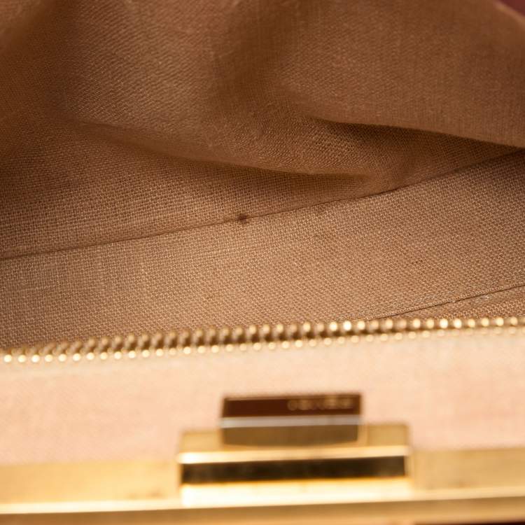 مملوكة مسبقًا Fendi Metallic Red Leather Sellier Medium Peekaboo Top Handle Bag