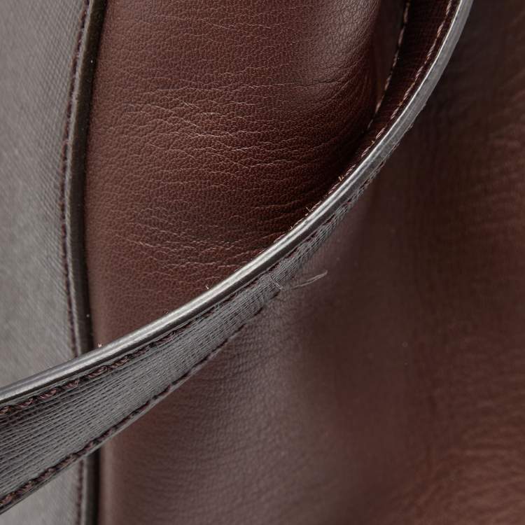 Pre Owned Fendi Burgundy Leather Medium 2Jours Tote