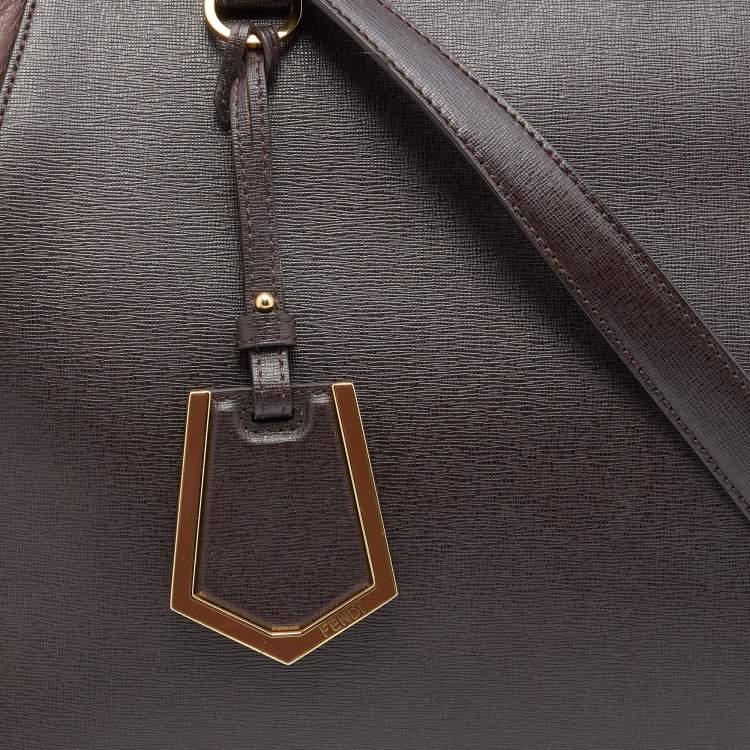Pre Owned Fendi Burgundy Leather Medium 2Jours Tote