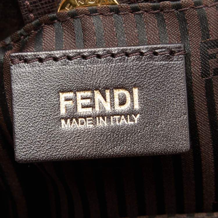 Pre Owned Fendi Burgundy Leather Medium 2Jours Tote