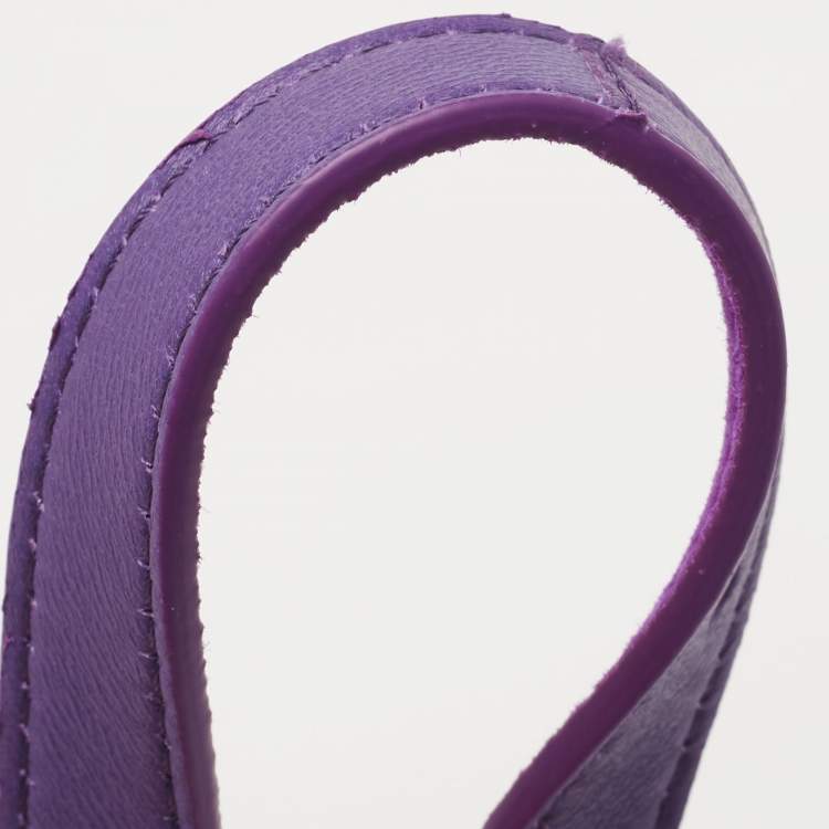 Pre Owned Fendi Purple Suede XS Peekaboo Top Handle Bag