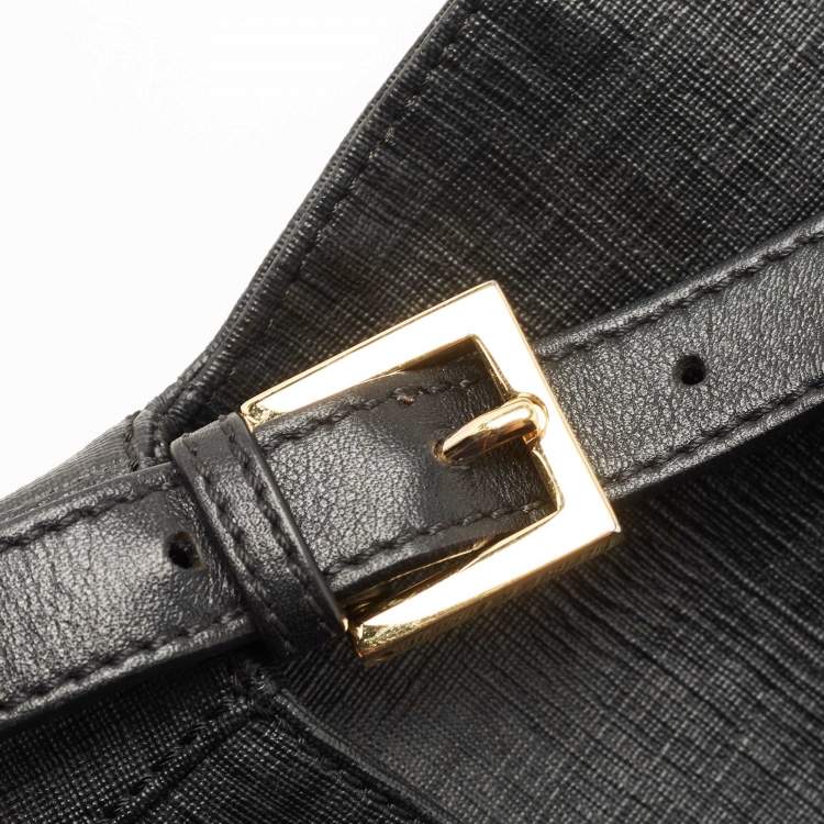 Pre Owned Fendi Black Zucchino Coated Canvas Mama Baguette Shoulder Bag