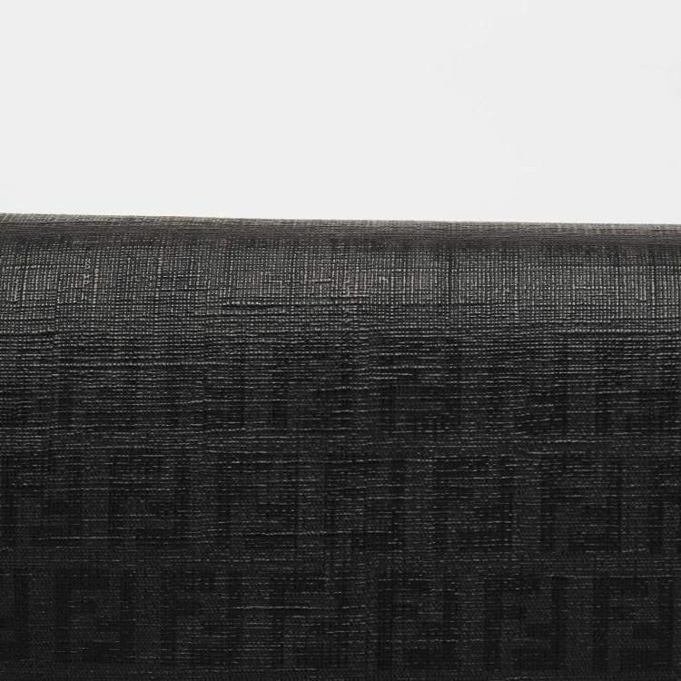 Pre Owned Fendi Black Zucchino Coated Canvas Mama Baguette Shoulder Bag