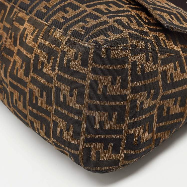 Pre Owned Fendi Tobacco Zucca Canvas and Leather Large Mama Forever Shoulder Bag