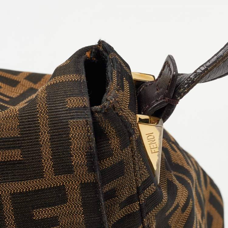 Pre Owned Fendi Tobacco Zucca Canvas and Leather Large Mama Forever Shoulder Bag