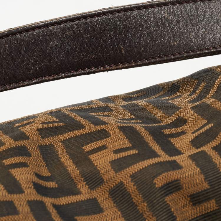 Pre Owned Fendi Tobacco Zucca Canvas and Leather Large Mama Forever Shoulder Bag