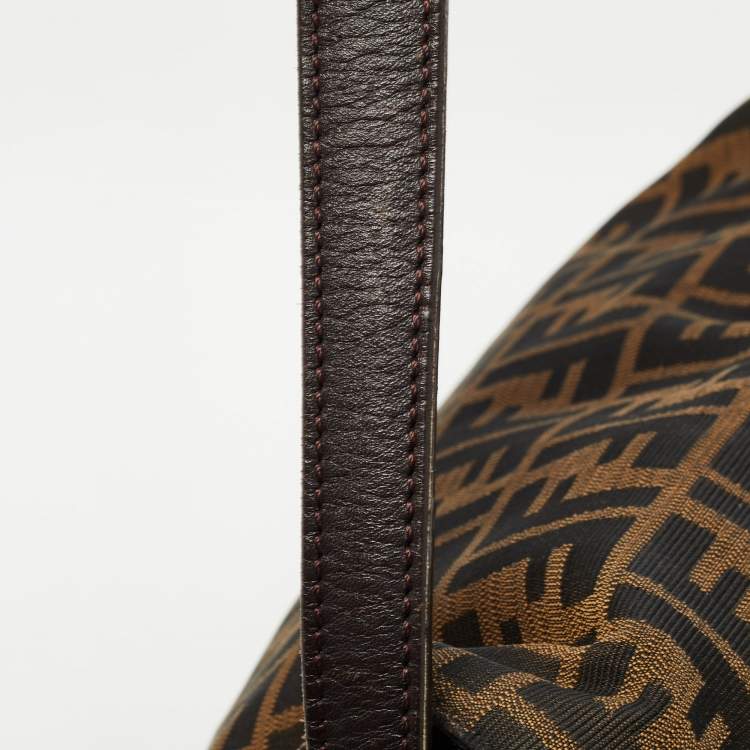 Pre Owned Fendi Tobacco Zucca Canvas and Leather Large Mama Forever Shoulder Bag