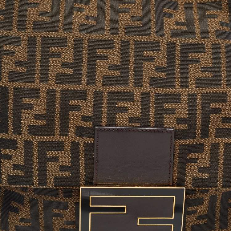 Pre Owned Fendi Tobacco Zucca Canvas and Leather Large Mama Forever Shoulder Bag