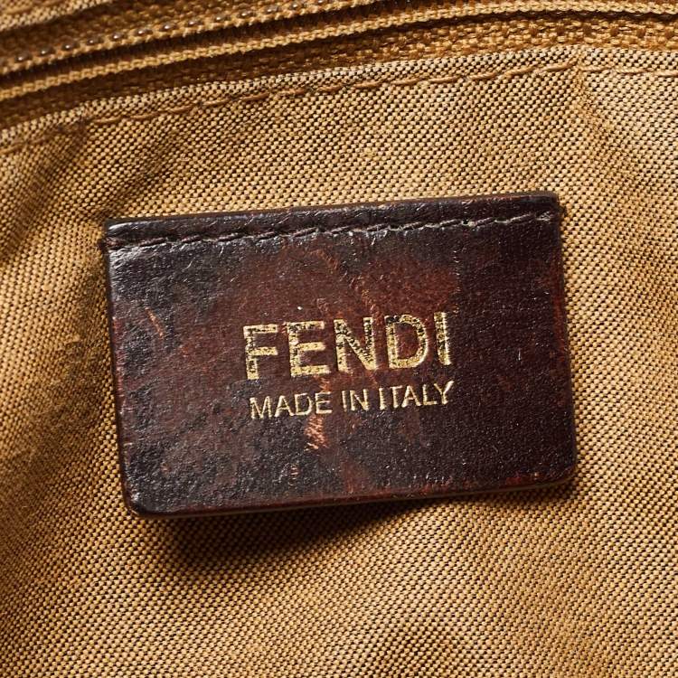 Pre Owned Fendi Tobacco Zucca Canvas and Leather Large Mama Forever Shoulder Bag