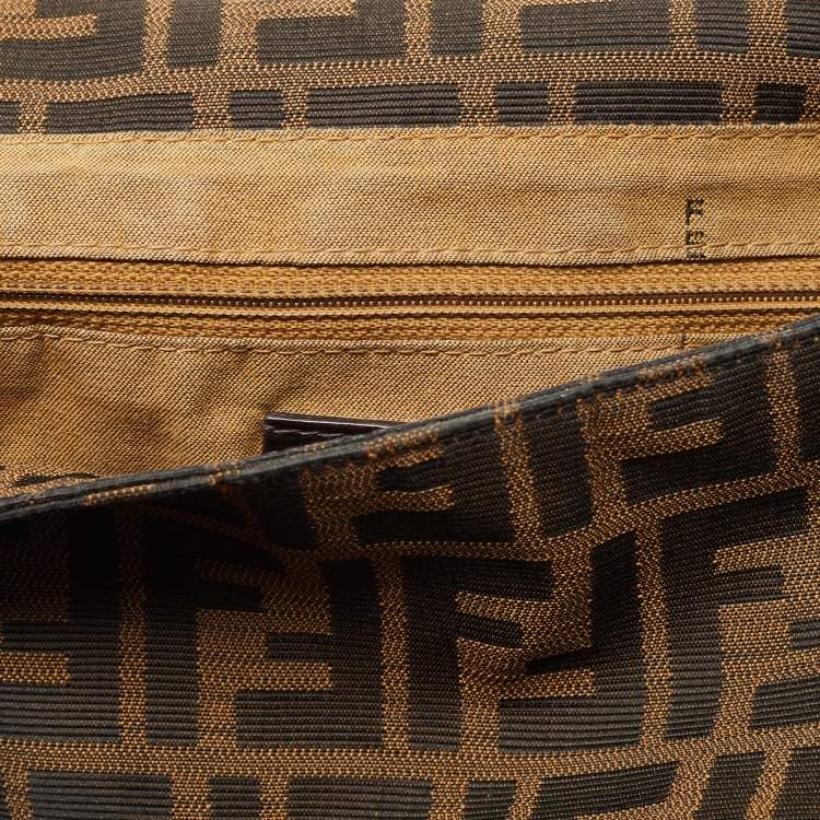 Pre Owned Fendi Tobacco Zucca Canvas and Leather Large Mama Forever Shoulder Bag