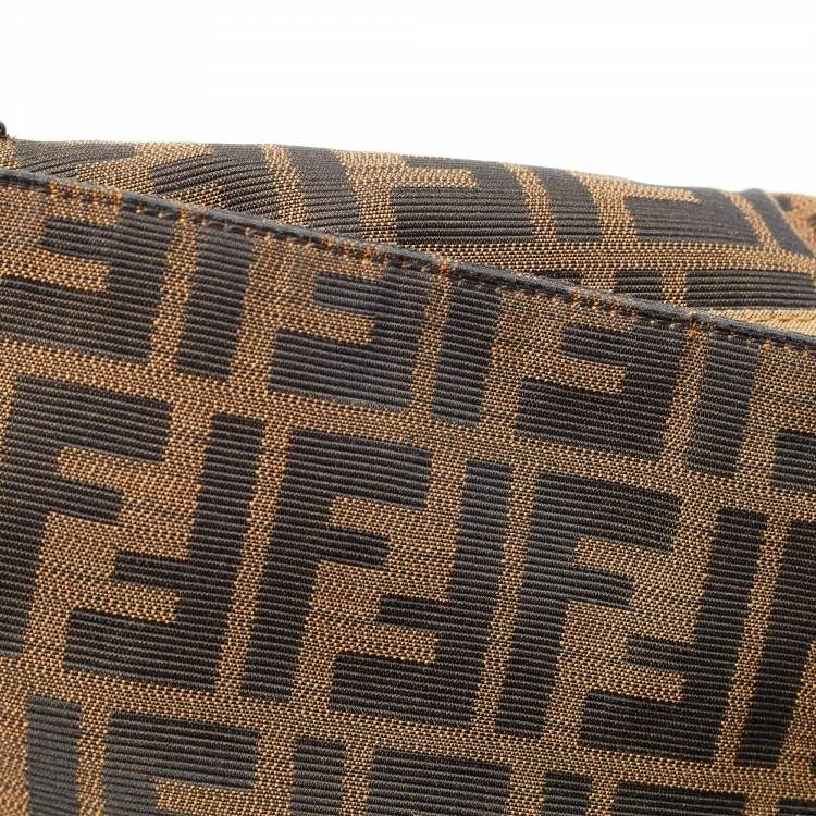 Pre Owned Fendi Tobacco Zucca Canvas and Leather Large Mama Forever Shoulder Bag