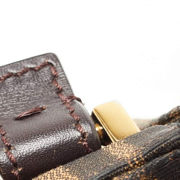 Pre Owned Fendi Tobacco Zucca Canvas and Leather Large Mama Forever Shoulder Bag