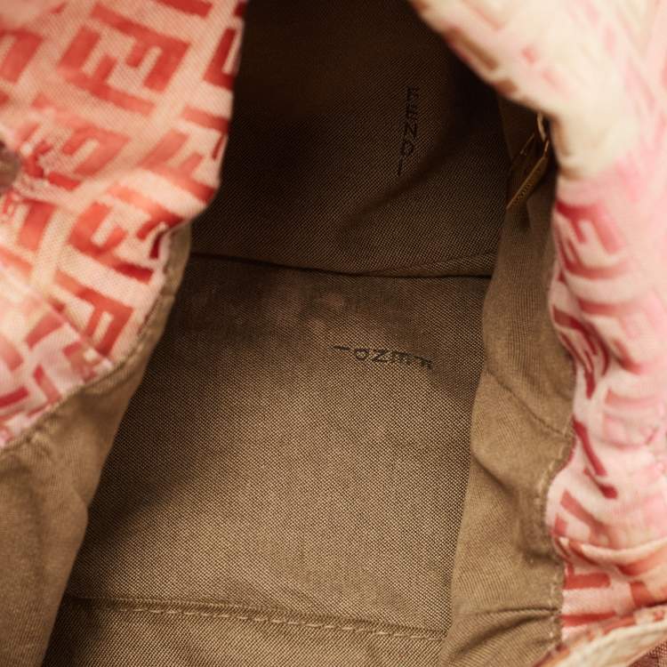 مملوكة مسبقًا Fendi Pink/Beige Zucchino Canvas Mama Baguette Shoulder Bag