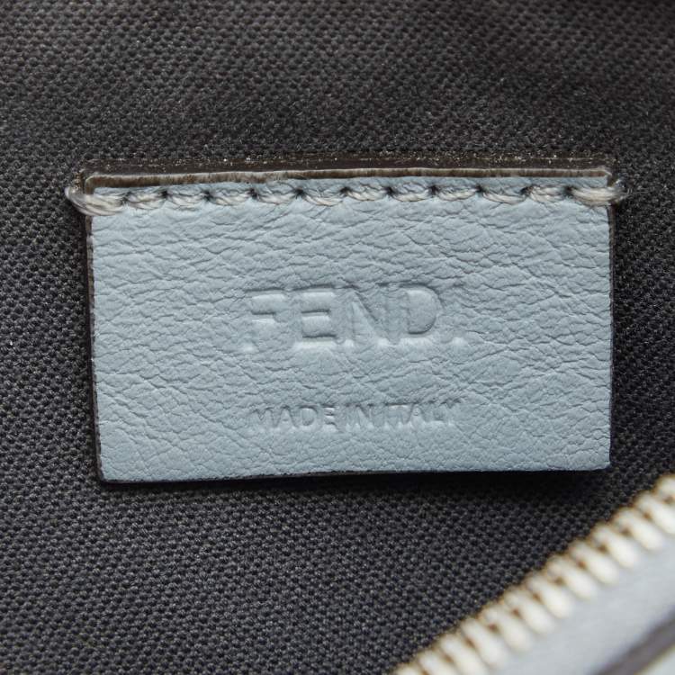 Pre Owned Fendi Light Blue Leather Monster Card Holder