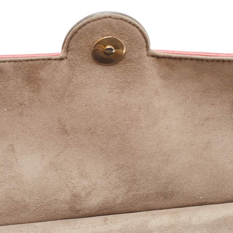 Pre Owned Fendi Tobacco/Red Zucca Coated Canvas and Leather Double F Top Handle Bag