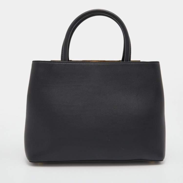 Pre Owned Fendi Black Leather Petite 2Jours Tote