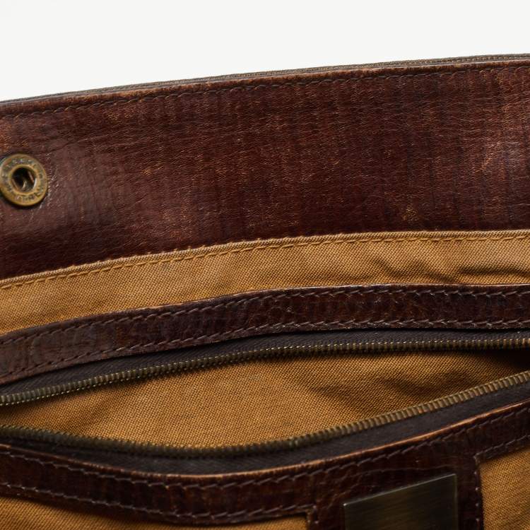 Pre Owned Fendi Tobacco Zucca Canvas and Leather Chef De Jour Tote