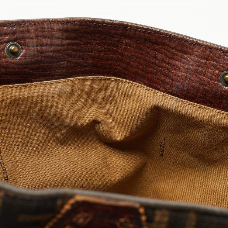 Pre Owned Fendi Tobacco Zucca Canvas and Leather Chef De Jour Tote