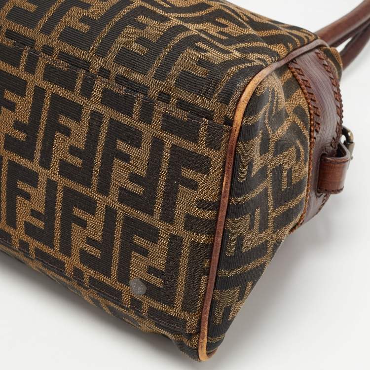 Pre Owned Fendi Tobacco Zucca Canvas and Leather Chef De Jour Tote