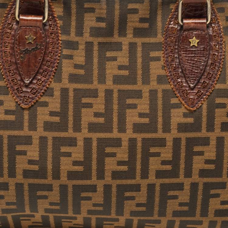 Pre Owned Fendi Tobacco Zucca Canvas and Leather Chef De Jour Tote
