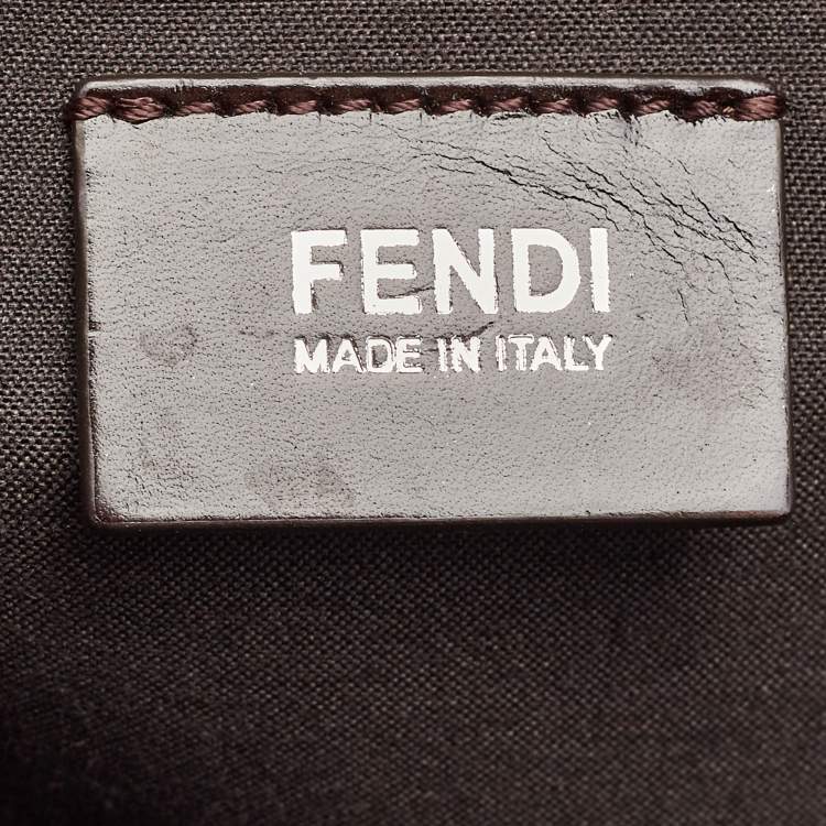Pre Owned Fendi Tobacco Zucca Coated Canvas Laptop Bag
