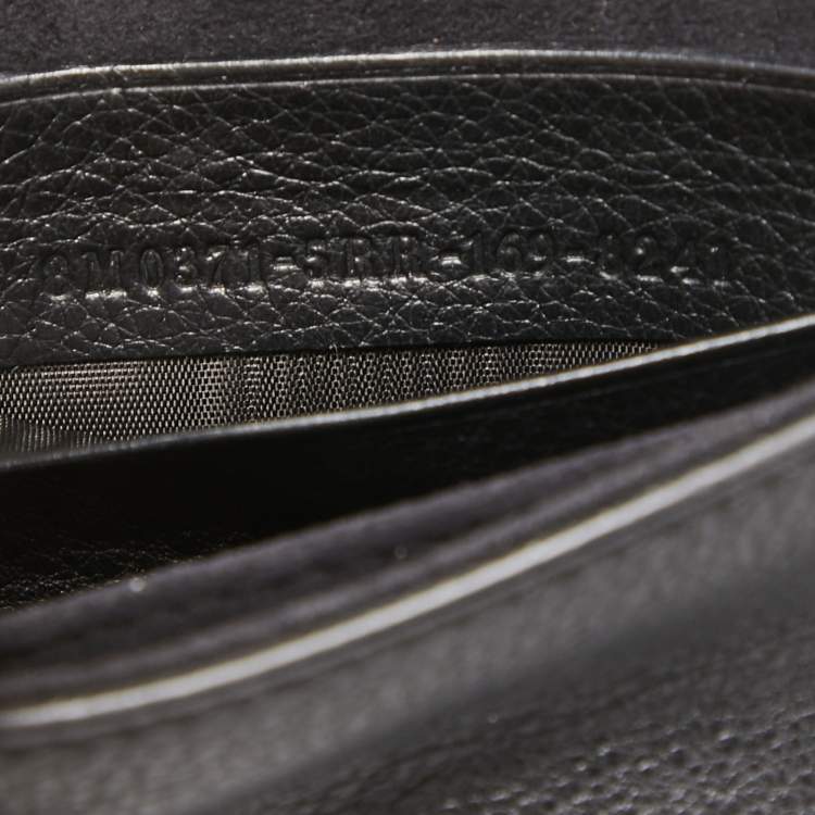 Pre Owned Fendi Black Leather and Watersnake Monster Micro Double Baguette Bag