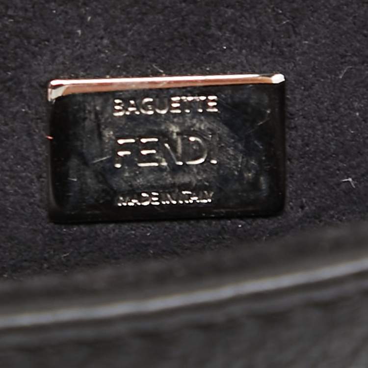 Pre Owned Fendi Black Leather and Watersnake Monster Micro Double Baguette Bag