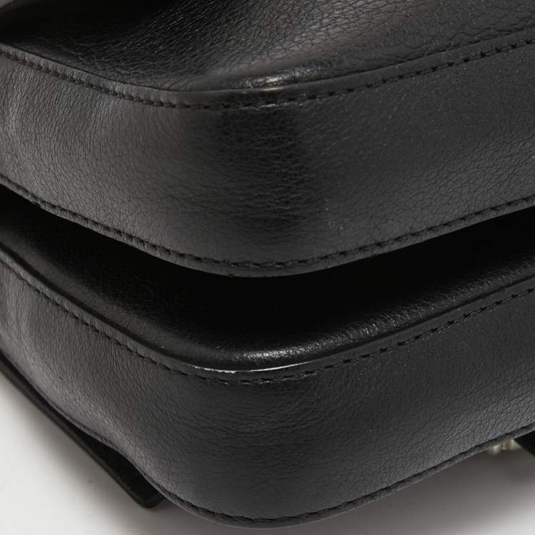 Pre Owned Fendi Black Leather and Watersnake Monster Micro Double Baguette Bag