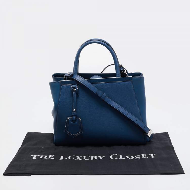 Pre Owned Fendi Blue Leather Mini 2jours Tote