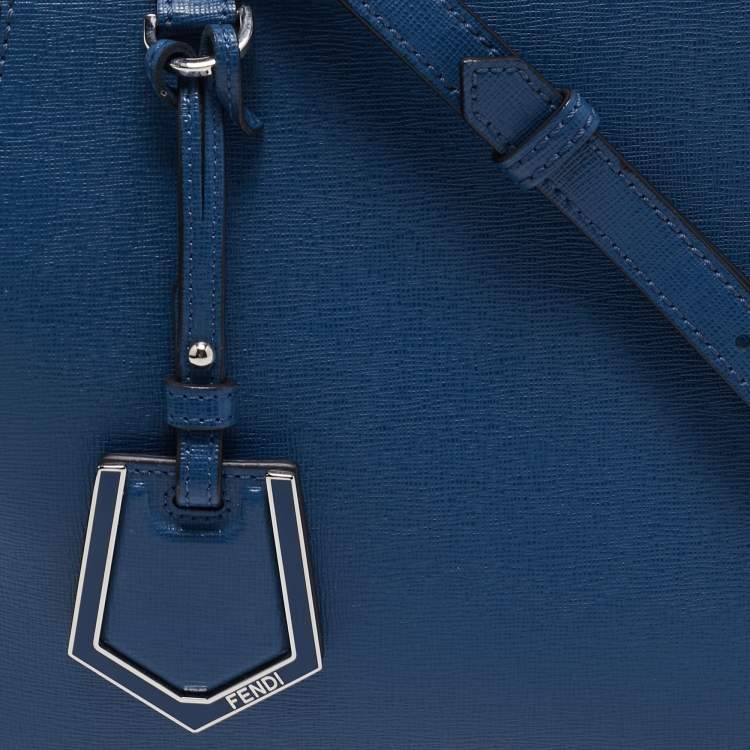 Pre Owned Fendi Blue Leather Mini 2jours Tote